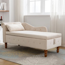 Load image into Gallery viewer, Storage Chaise Lounge, Upholstered Rolled Arm Chase Lounge with Nailhead Trim, Recliner Lounge Chair for Living Room Bedroom