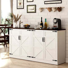 Load image into Gallery viewer, 71" Tall Farmhouse Kitchen Pantry Cabinet, 5 Layers Storage Cabinet with Adjustable Shelves, Farmhouse Pantry Cabinet with 4 Barn Doors