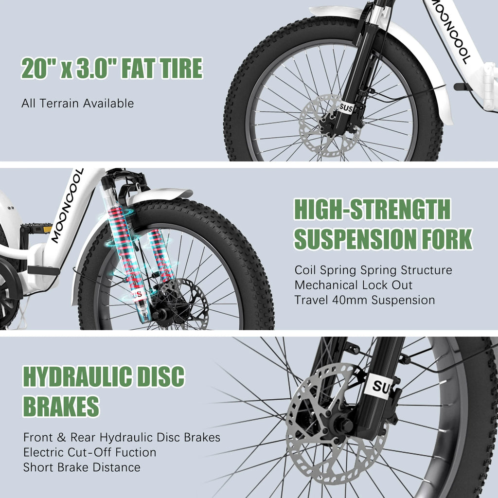 ABORON 3.0 Fat Tire Electric Trike for Senior Foldable E - Bike, 500W Motorized Tricycle Adult 20" Folding 3 Wheel Electric Commute Bike Trike W/48V