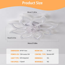 Load image into Gallery viewer, Garwarm Dimmable Ceiling Fan with Light and Remote Control, 27" Small Flush Mounted Ceiling Fan