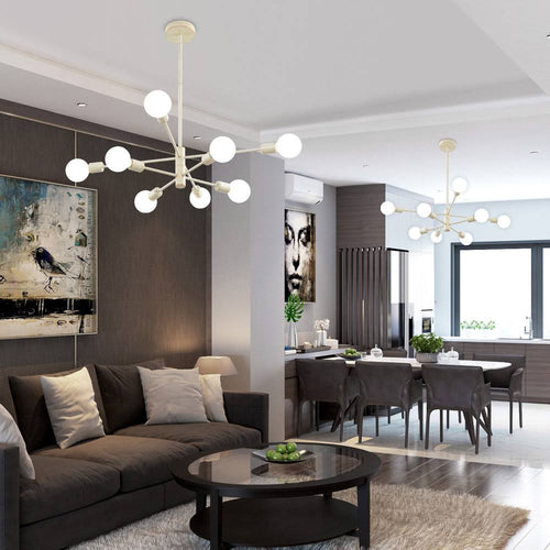 Glenarm 8-Light Modern Sputnik Sphere Chandelier George Oliver Finish: White Rubbed Gold