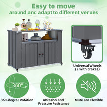 Load image into Gallery viewer, AECOJOY Outdoor Grill Table with Storage Cabinet Weatherproof, Outdoor Kitchen Island, Grill Cabinet Cart with Storage