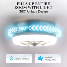 Load image into Gallery viewer, Cannonx 14 Low Profile Ceiling Fans with Lights and Remote, Modern Fandelier Ceiling Fan