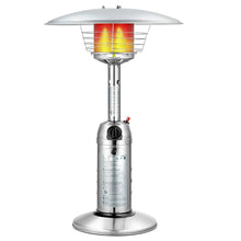 Load image into Gallery viewer, 11,000 BTU Tabletop Propane Patio Heater, Portable Stainless Steel Outdoor Heater with Adjustable Flame &amp; Tip - Over Protection