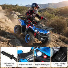 Load image into Gallery viewer, 24V Kids ATV Ride On Quad, Electric 4 Wheeler Toy with 5Mph Max Speed, LED Headlights, Music, Front &amp; Rear Storage for Boys Girls