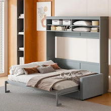 Load image into Gallery viewer, Queen Murphy Bed with Sofa - 2 - in - 1 Design, Storage Solutions &amp; Dual - Piston Mechanism
