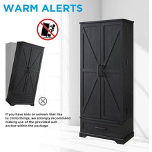 Load image into Gallery viewer, 72 - Inch Tall Farmhouse Kitchen Pantry Cabinet - Stylish Storage Cupboard