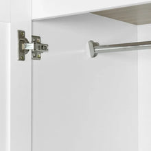 Load image into Gallery viewer, Freestanding 4 - Door Wardrobe Armoire with 2 Drawers and Hanging Rods for Clothes Storage