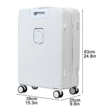 Load image into Gallery viewer, 24 in Checked Luggage with Front Pocket, USB Charging Port, Built - in Lock Carry on Suitcase, Cup Holder and Phone Holder, Medium Hardside Suitcase