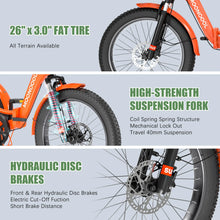 Load image into Gallery viewer, ABORON 3.0 Fat Tire Electric Trike for Senior Foldable E - Bike, 500W Motorized Tricycle Adult 20" Folding 3 Wheel Electric Commute Bike Trike W/48V