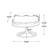 Load image into Gallery viewer, Velvet Swivel Accent Chair with Ottoman, Modern Chaise Lounge Chair with Metal Frame and Footstool, Comfy Armchair Reading Chair