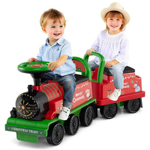 Load image into Gallery viewer, 6V 2-Seater Ride On Train with Detachable Carriage, Under-Seat Storage, Whistle &amp; Flashing LED Lights, Trackless Electric Ride On Toy for Kids