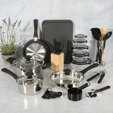 Load image into Gallery viewer, Gibson Home 71 Piece Stainless Steel Silver Cookware Combo Set