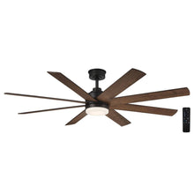 Load image into Gallery viewer, Celene 62 in. Indoor/Outdoor Matte Black Whiskey Barrel Blades Ceiling Fan with Adjustable White LED with Remote Control