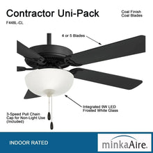 Load image into Gallery viewer, Minka Aire Fans - Contractor II Uni - Pack - 5 Blade Ceiling Fan with Light Kit - 18