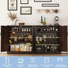 Load image into Gallery viewer, 71" Tall Farmhouse Kitchen Pantry Cabinet, 5 Layers Storage Cabinet with Adjustable Shelves, Farmhouse Pantry Cabinet with 4 Barn Doors