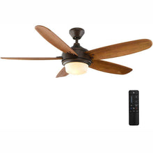 Load image into Gallery viewer, Home Decorators Collection Breezemore 56 in. LED Indoor Mediterranean Bronze Ceiling Fan with Light Kit and Remote Control
