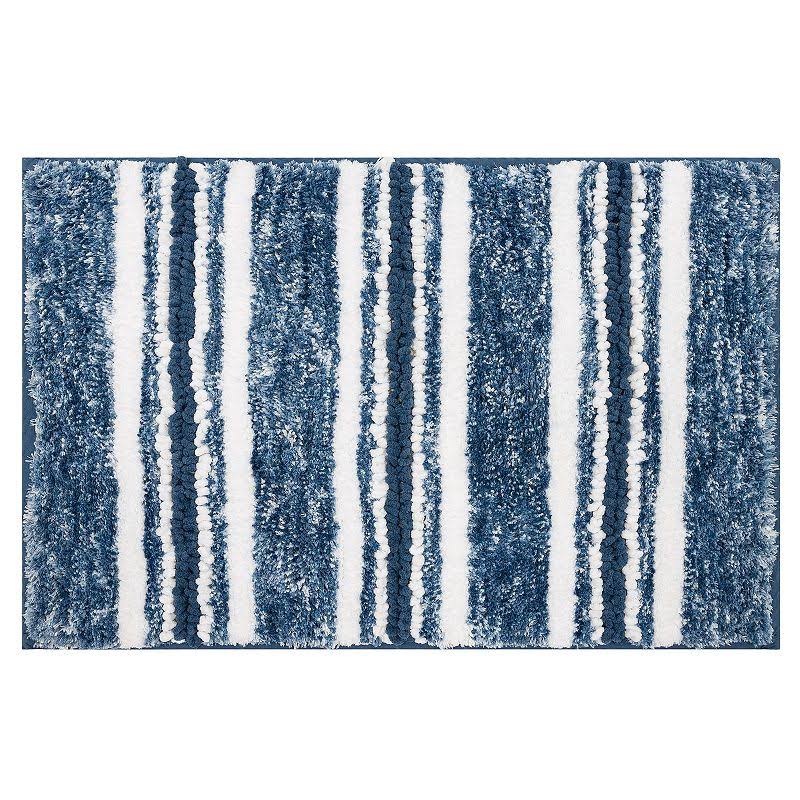 Sonoma Goods for Life Texture Striped Bath Rug - Stone Blue - 17x24