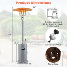 Load image into Gallery viewer, 50,000 BTU Propane Outdoor Heater, Round Patio Heater with Stainless Steel Burner, Tip - Over, Flame - Out Protection, Wheels, CSA Certificated