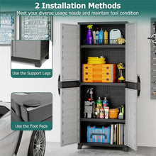 Load image into Gallery viewer, 68" Lockable Plastic Storage Cabinet with 3 Adjustable Shelves, Vertical Shelving Unit Utility Garage Organizer for Basement, Laundry Room &amp; Mudroom