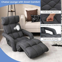 Load image into Gallery viewer, 6 - Position Adjustable Floor Sofa Bed, Folding Lazy Sofa Chaise Lounger Recliner with Armrests &amp; Footrests for Living Room, Bedroom &amp; Gaming
