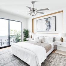 Load image into Gallery viewer, Parrot Uncle 52 - Inch Contemporary Chrome Ceiling Fan with Integrated LED Lights and Remote Control