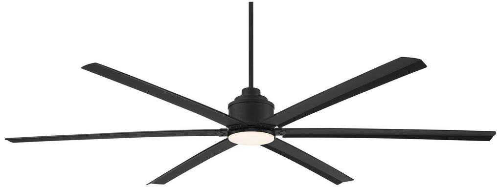 Casa Vieja 84" Ultra Breeze Modern Industrial Outdoor Ceiling Fan with Dimmable LED Light Remote Control Matte Black Wet Rated for Patio Exterior