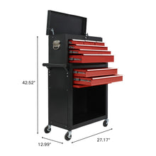 Load image into Gallery viewer, 8 Drawer Large Capacity Rolling Toolbox, Detachable Cabinet Storage Tool Chest with Wheels, Tool Storage Cabinet with Lock for Workshop Garage