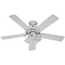 Load image into Gallery viewer, Hunter Studio Series 52" Ceiling Fan with 4-Light Kit - White - White/Bleached Oak Blades