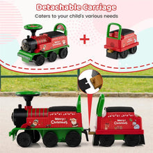 Load image into Gallery viewer, 6V 2-Seater Ride On Train with Detachable Carriage, Under-Seat Storage, Whistle &amp; Flashing LED Lights, Trackless Electric Ride On Toy for Kids