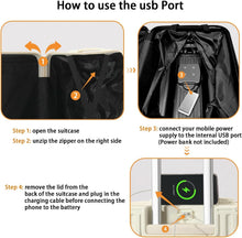 Load image into Gallery viewer, 20 in Carry on Luggage with Cup Holder &amp; USB Port, Airline Approved TSA - Locked Luggage, Lightweight PC Material Travel Suitcase