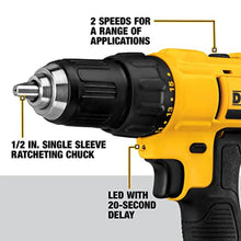 Load image into Gallery viewer, DEWALT 20V Max Cordless Drill/Driver Kit, Compact, 1/2 - Inch (DCD771C2), Yellow