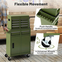 Load image into Gallery viewer, 2 - in - 1 Rolling Tool Chest, 5-Drawer Tool Storage Cabinet with Wheels, Adjustable Shelf, Tool Box Organizer for Garage Warehouse Workshop