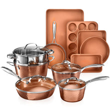 Load image into Gallery viewer, Gotham Steel Hammered 15 Piece Nonstick Cookware and Bakeware Set - Copper
