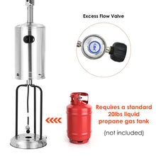 Load image into Gallery viewer, 50,000 BTU Propane Patio Heater, Standing Stainless Steel Outdoor Heater with Wheels, Triple Protection, CSA Certified for Deck &amp; Commercial