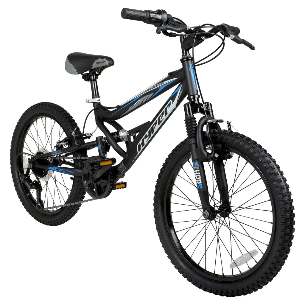 Hyper Bicycles 20" Boys Shocker Mountain Bike, Kids, Black, Recommended Age Group 8 to 13 Years Old