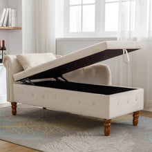 Load image into Gallery viewer, Storage Chaise Lounge, Upholstered Rolled Arm Chase Lounge with Nailhead Trim, Recliner Lounge Chair for Living Room Bedroom