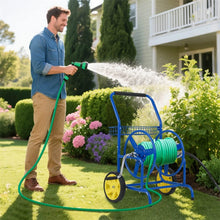 Load image into Gallery viewer, Garden Hose Reel Cart Holds 230FT of 5/8" Hose, Heavy - Duty Hose Cart with 2 Wheels &amp; Storage Basket, Portable Water Hose Organizer for Yard