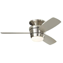 Load image into Gallery viewer, Harbor Breeze Mazon 44 - in Brushed Nickel LED Indoor Flush Mount Ceiling Fan with Light Kit and Remote (3 - Blade)