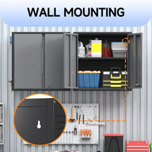 Load image into Gallery viewer, Topass Metal Wall Cabinet with Lockgarage Storage Cabinet, Wall - Mounted Utility Cabinet with Adjustable Shelf &amp; Locking Doors