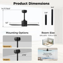 Load image into Gallery viewer, Tangkula 42” Ceiling Fan with Light and Remote