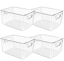 Load image into Gallery viewer, Control Kitchen Clear Plastic Storage Bins, Perfect for Kitchen Organization or Pantry Organization and Storage, Fridge Organizer, Clear Storage
