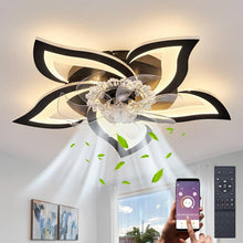 Load image into Gallery viewer, Ekjkldo Ceiling Fans with Lights Remote Control Ceiling Light Fixture, 3 Colors Low Profile Ceiling Fan with Light, Modern Ceiling Fan, Flush Mount