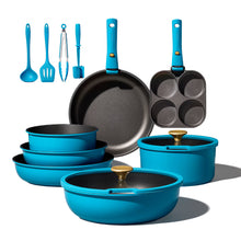 Load image into Gallery viewer, Carote 20 Pcs Nonstick Cookware Sets, Pots and Pans Set with Detachable Handles, Oven Safe, Induction Cookware, Stackable Kitchen Cooking Set, Ultra