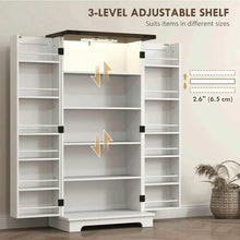Load image into Gallery viewer, Spaco 17-Tier Kitchen Small Pantry Cabinet with 2 Doors and 6 Adjustable Shelves, Cabinet Pantry, Freestanding 5-Tier Shelving Pantries