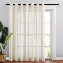 Load image into Gallery viewer, NICETOWN Linen Textured Sheer Curtains - Extra Wide Grommet Semi Voile Curtain Panel Window Treatment Drape for Living RoomBedro