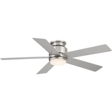 Load image into Gallery viewer, 52" Casa Vieja Grand Palm Modern Indoor Outdoor Hugger Ceiling Fan with Dimmable LED Light Remote Control Brushed Nickel Damp Rated for Patio