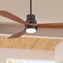 Load image into Gallery viewer, 52 inch Casa Vieja Delta - Wing DC Modern Indoor Outdoor Ceiling Fan with LED Light Oil Rubbed Bronze Solid Wood Damp Rated for Patio Exterior House