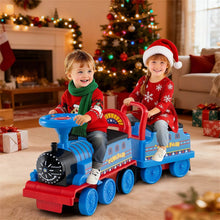 Load image into Gallery viewer, 6V 2-Seater Ride On Train with Detachable Carriage, Under-Seat Storage, Whistle &amp; Flashing LED Lights, Trackless Electric Ride On Toy for Kids