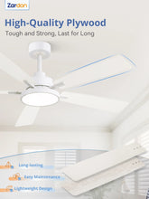 Load image into Gallery viewer, Zardon 52 in Black Ceiling Fan with LED Light and Remote, Downrod 6-Speed and Quiet Reversible DC Motor for Bedroom, Living Room, Indoor